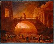 Hubert Robert Fire of Rome oil painting artist